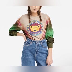 GRATEFUL DEAD Women’s Forever Grateful Tie‎ Dye Crewneck Pullover Size XS